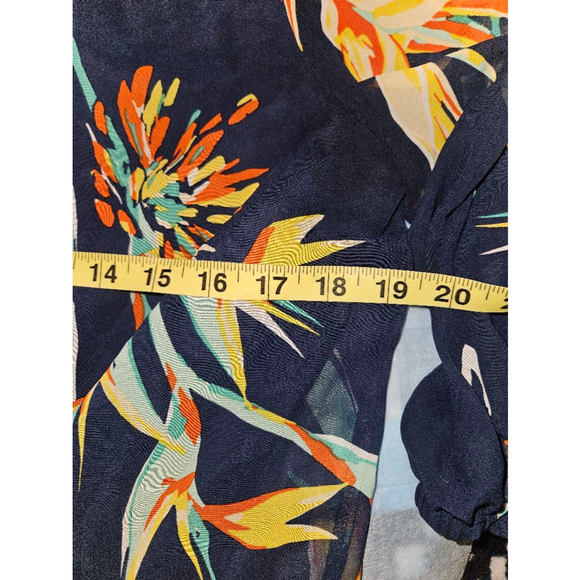 Eva Mendes Women's Floral Dress Size Medium Navy Blue - Picture 9 of 10